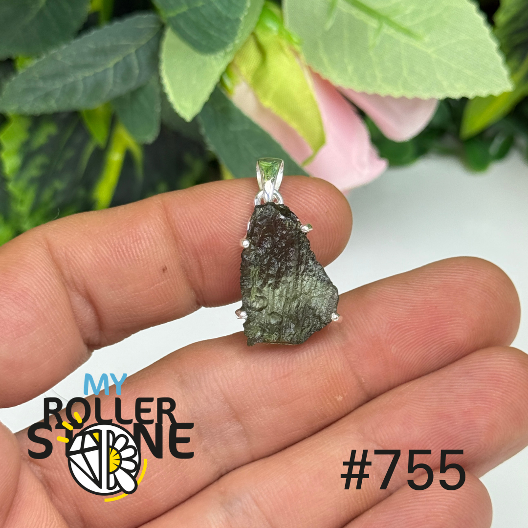 Pendentif argent moldavite #P755