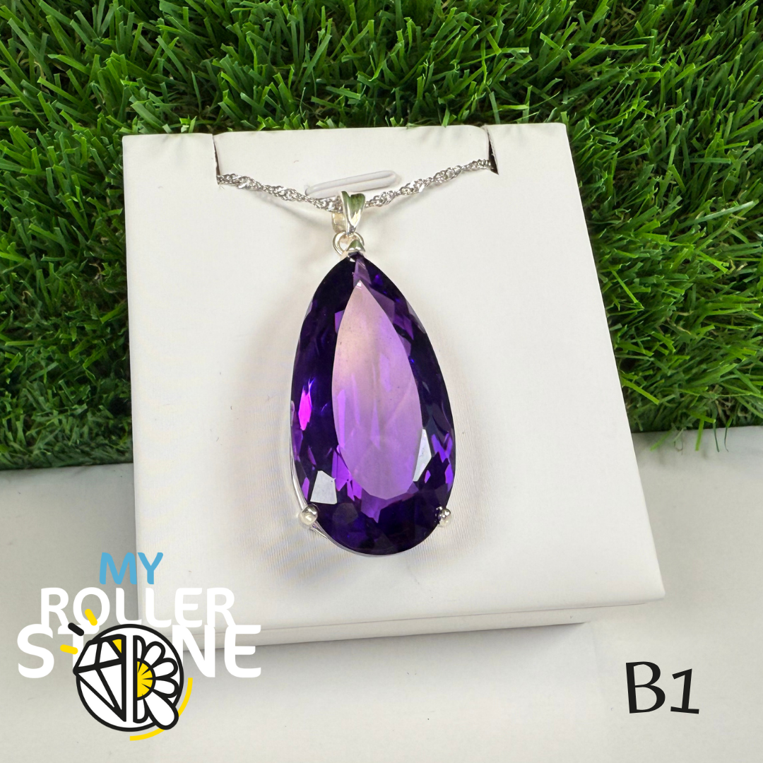 Pendentif Améthyste Facettée Du Brésil (BAIA) B1