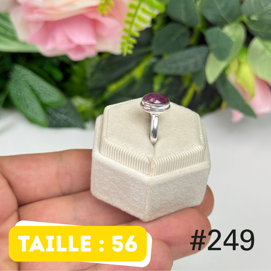 Bague argent 925 rubis étoilé #R249