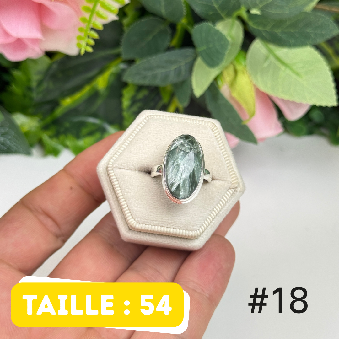 Bague argent 925 séraphinite #PR18