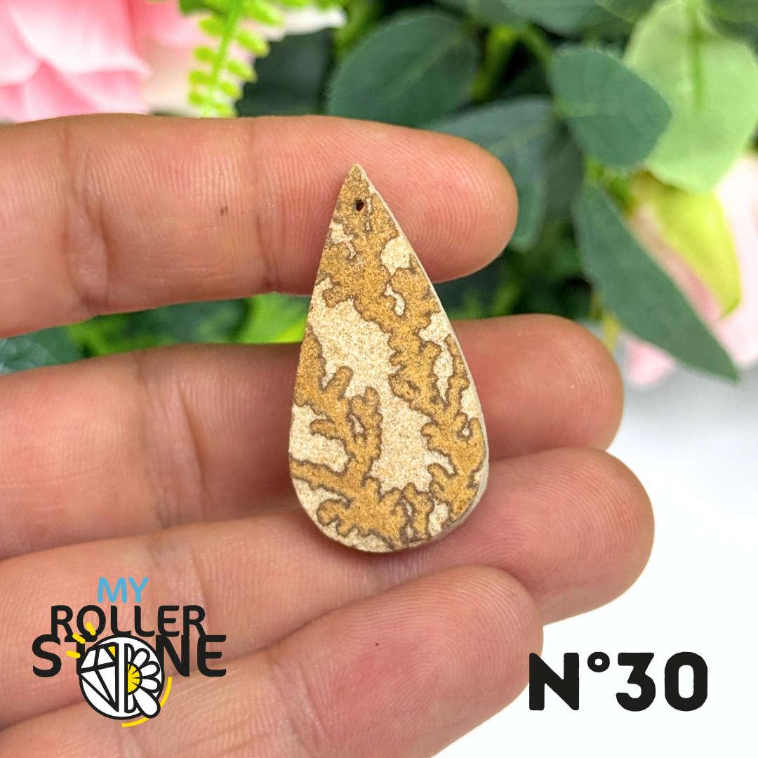 Pendentif Fossile Dendritique 5A Percé