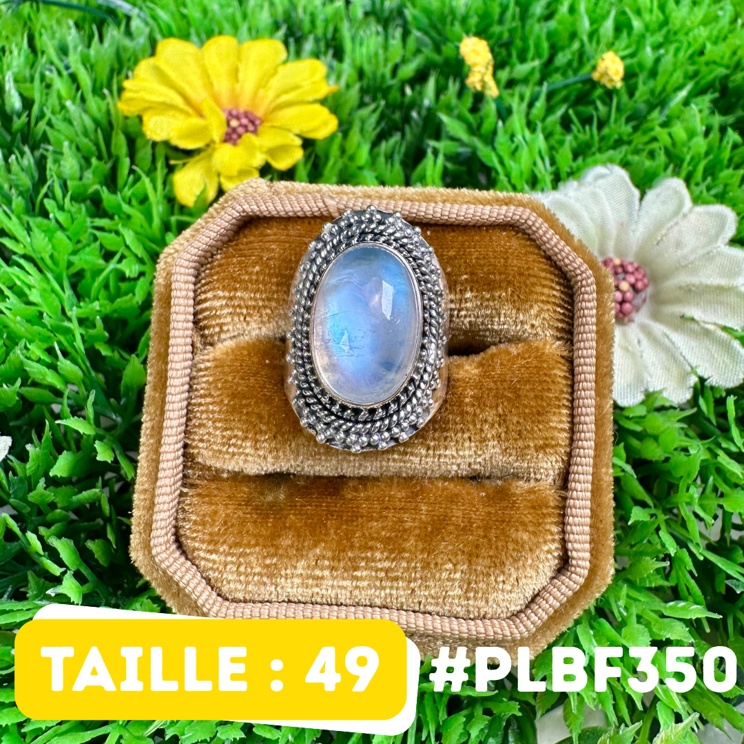 Bague Pierre de Lune Blue Fire #PLBF350