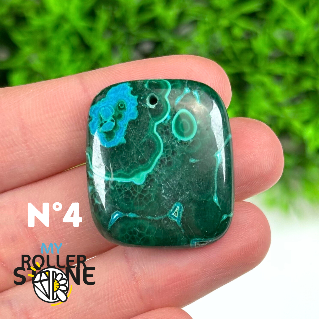 Pendentif Percé Malachite Chrysocolle 5A
