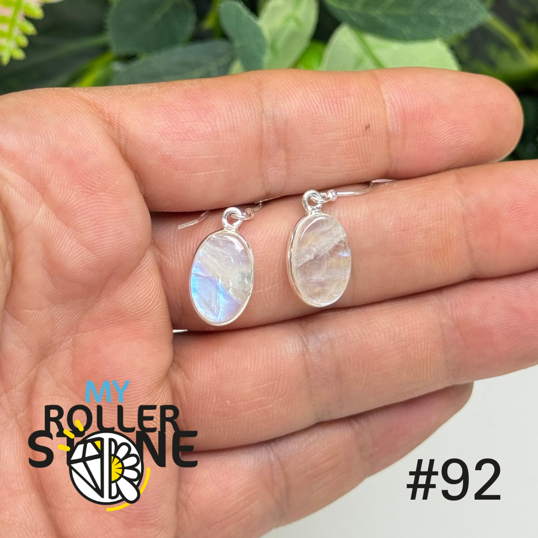 Boucles d’oreilles argent pierre de lune #NE92