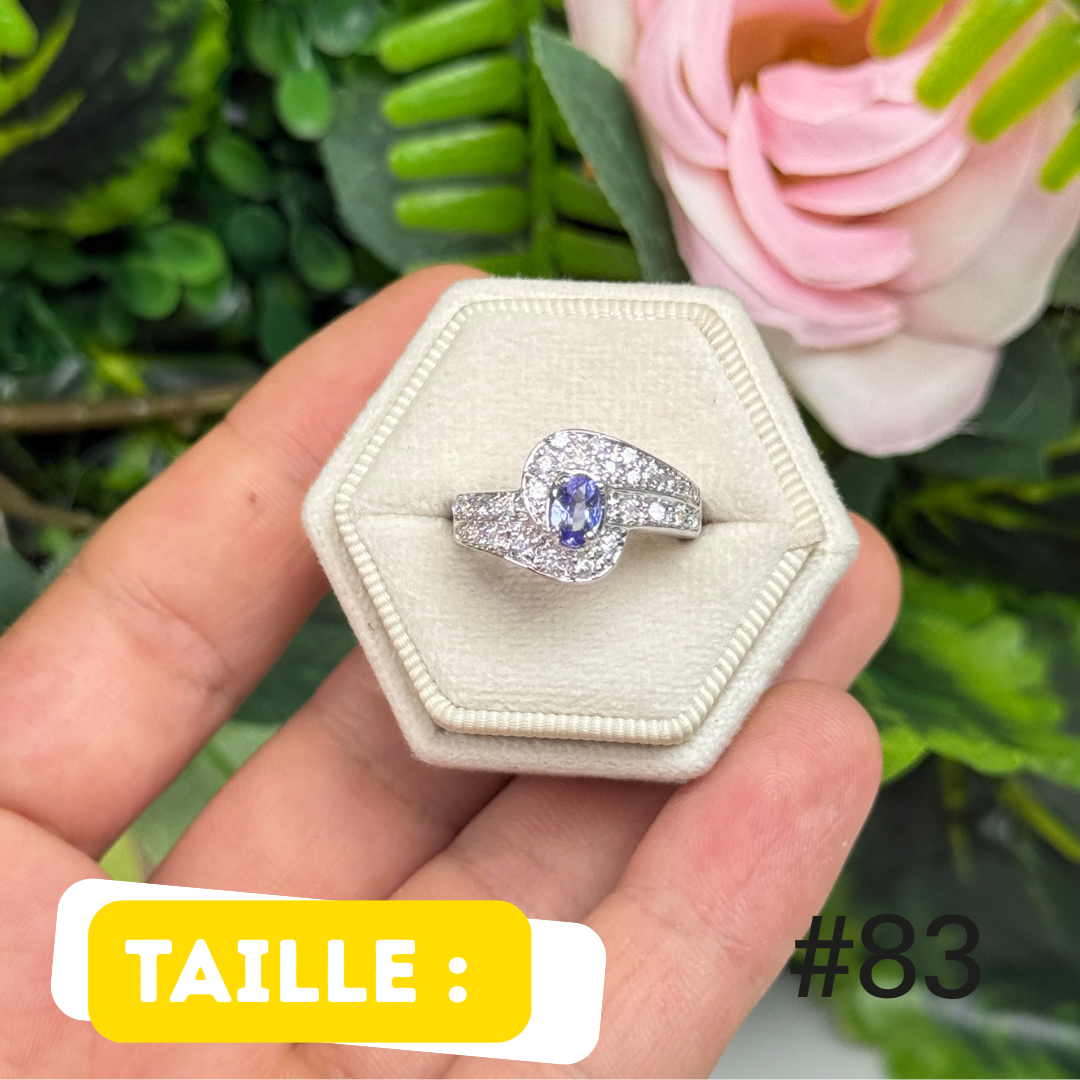 Bague argent 925 tanzanite facettée #FR83