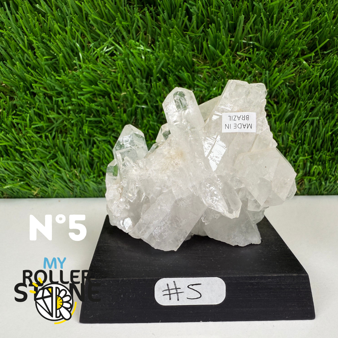 Cristal de roche sur support bois