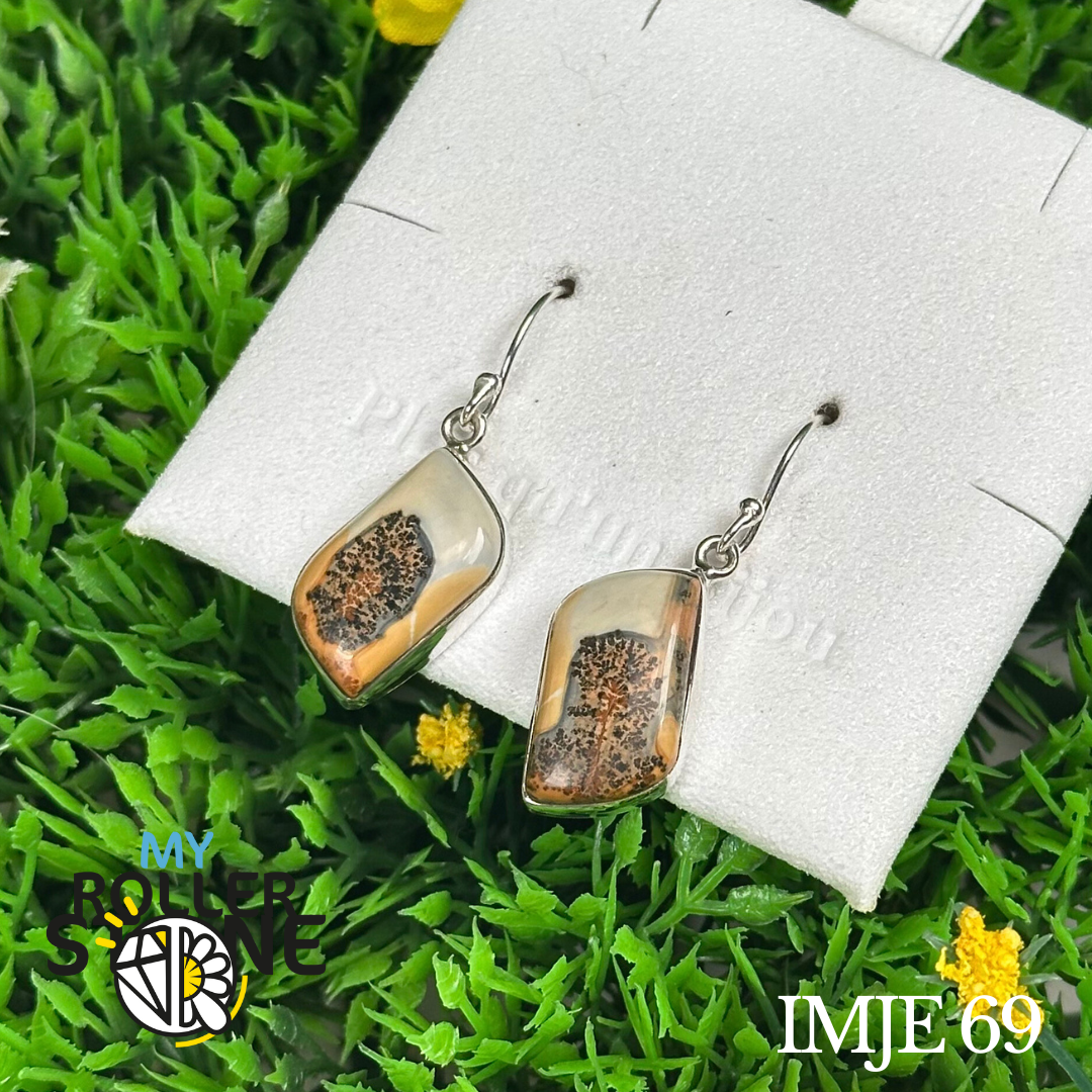 Boucles d&#39;oreilles Argent 925 Jaspe Maligano #IMJE 69