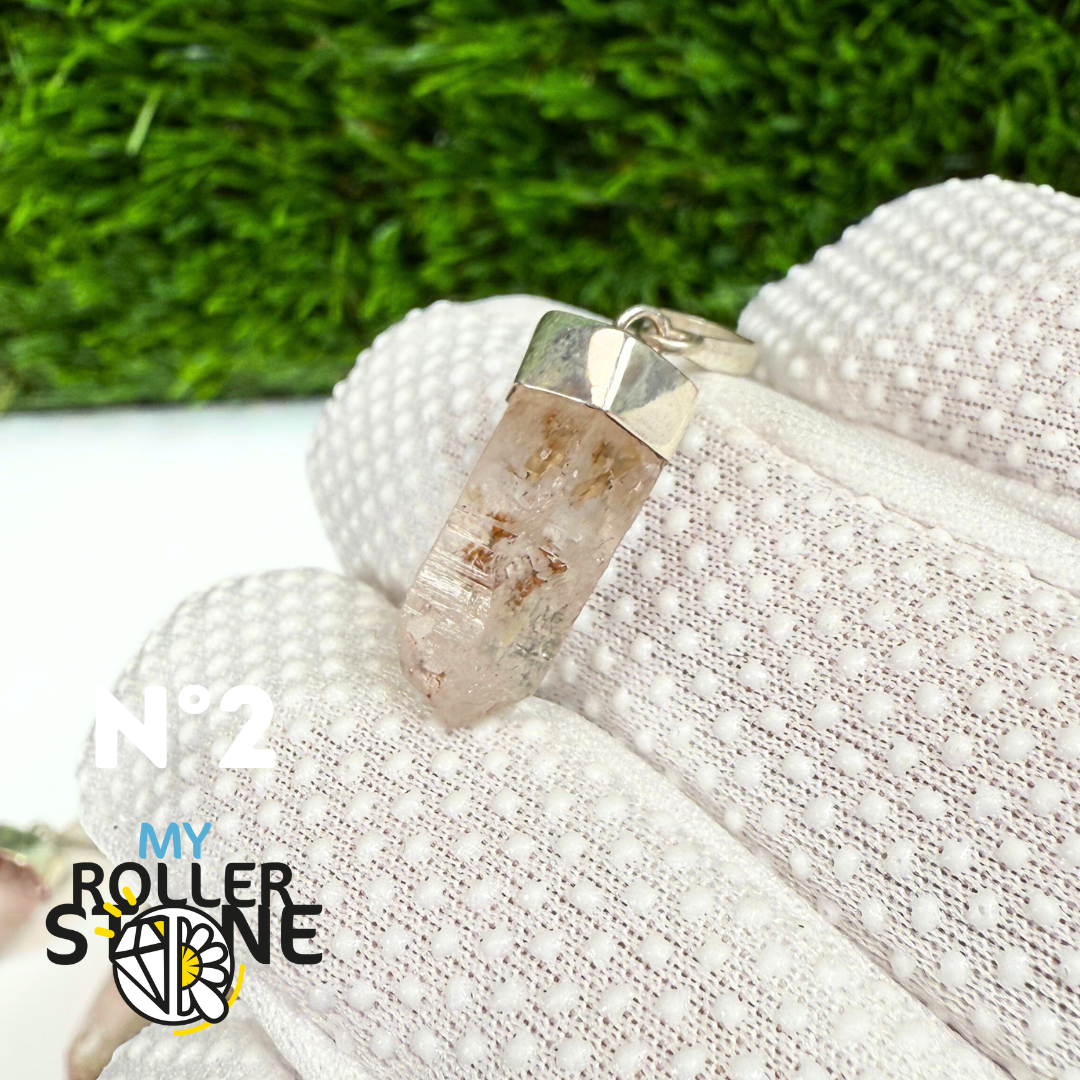 Pendentif Quartz Pétrole et Argent