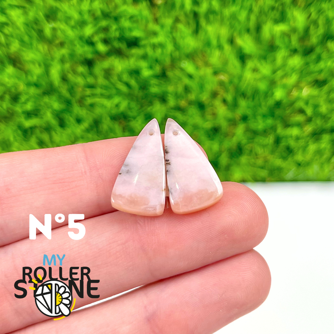 Pendentif Percé Opale Rose Duo