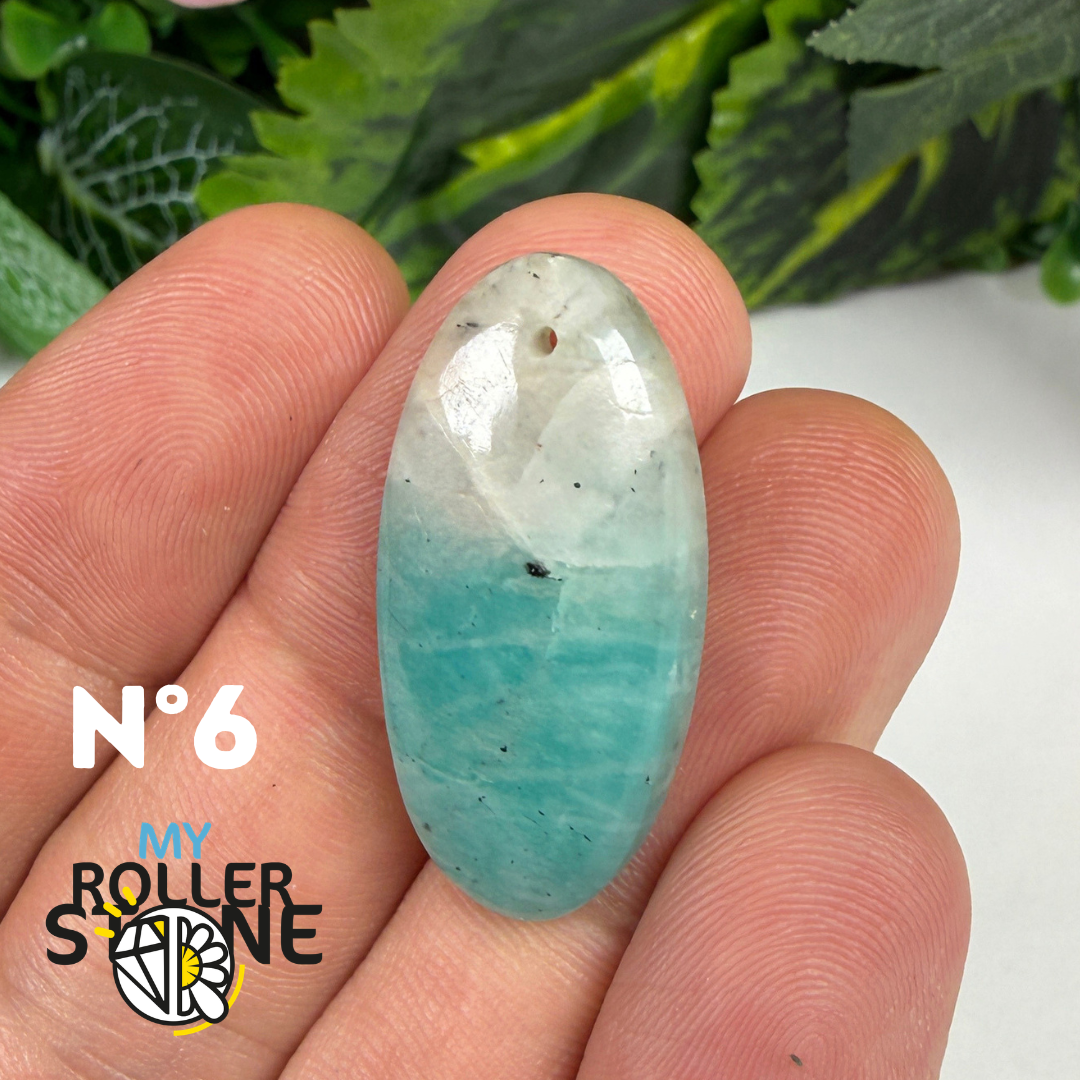 Pendentif Percé Amazonite et Quartz Fumé (Rare)