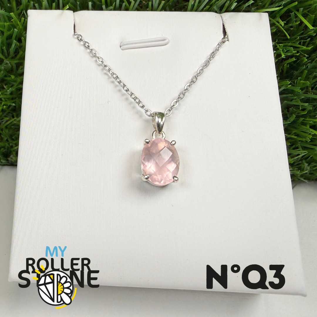 Pendentif Quartz rose Argent 925 #QR3