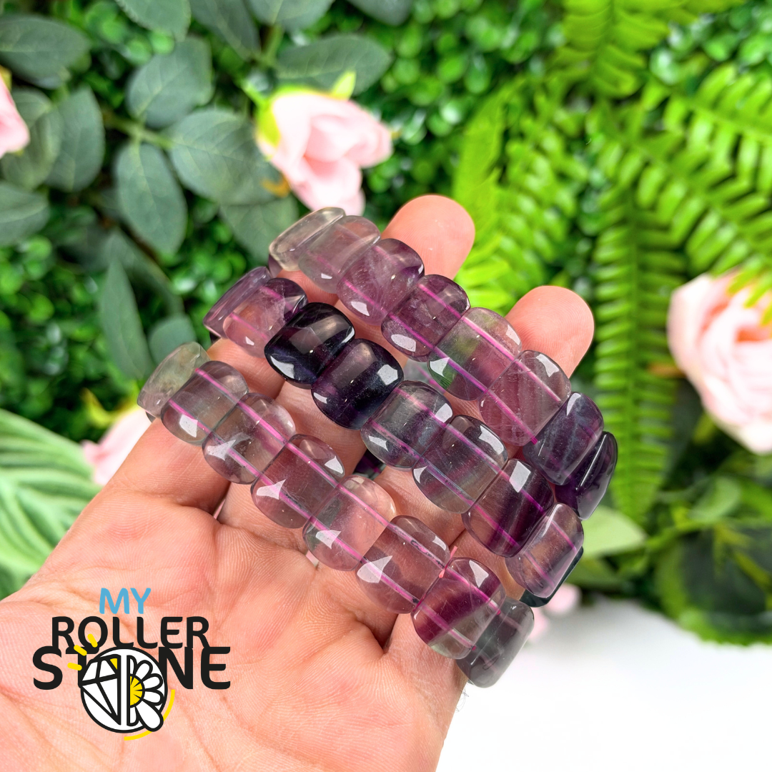 Bracelet Fluorite 5A Perles plates