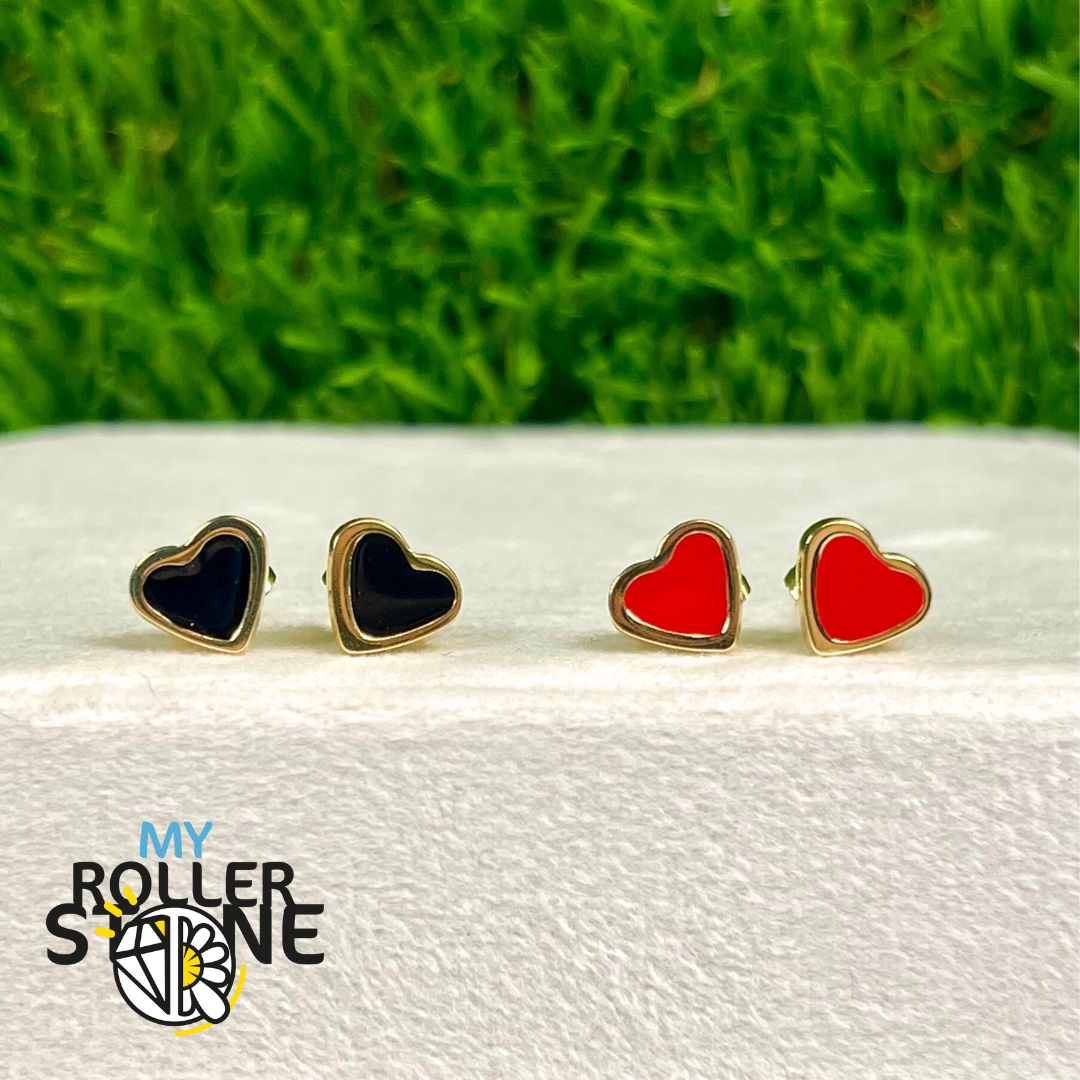 Boucles d’Oreilles Puces Coeur en Acier Inoxydable