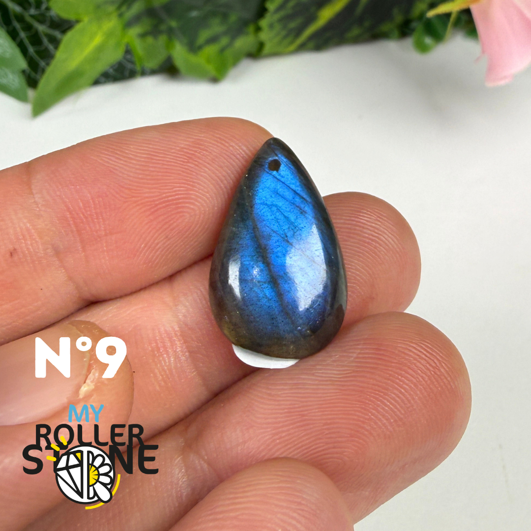 Pendentif Labradorite blue fire percé 5A