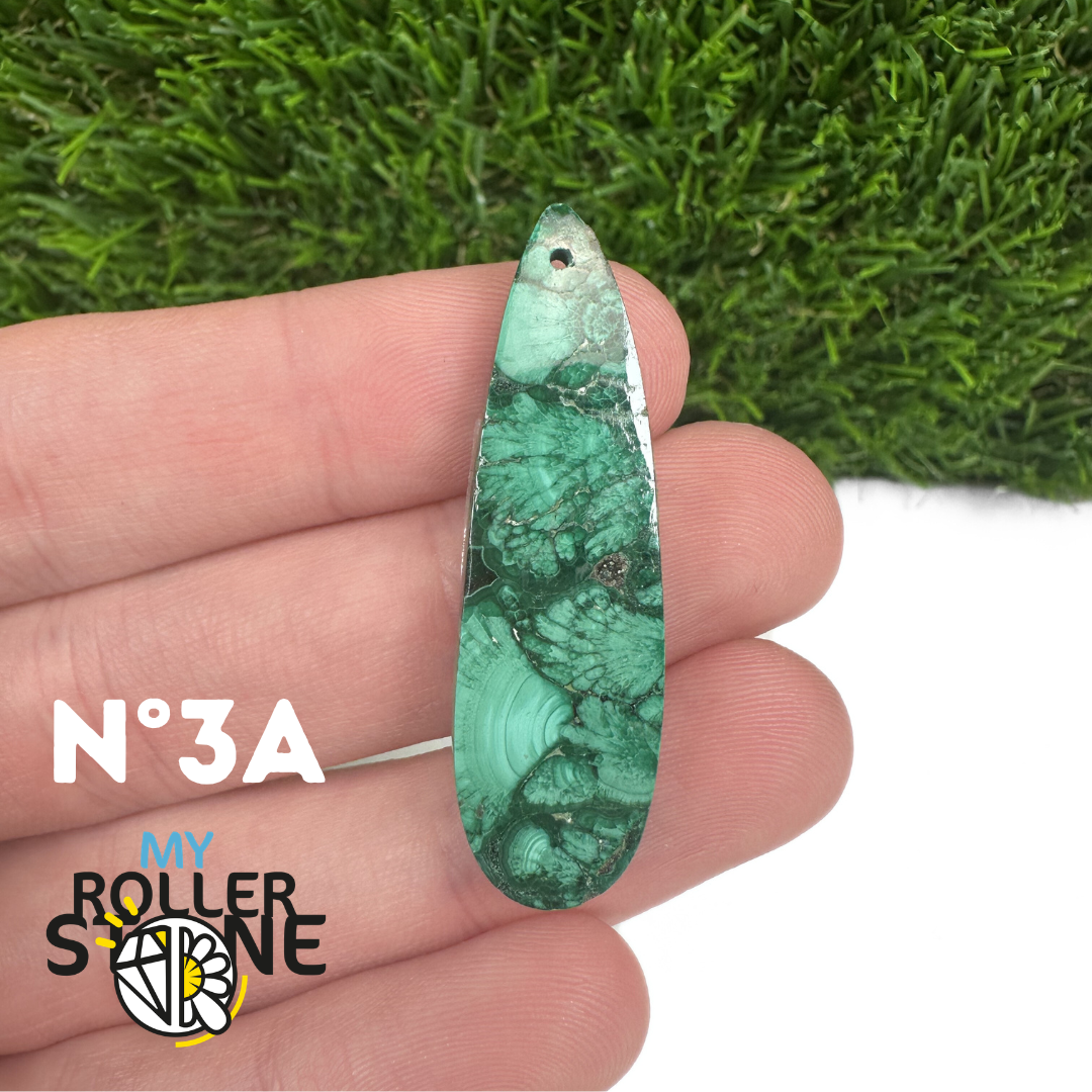 Pendentif Percée Malachite Goutte