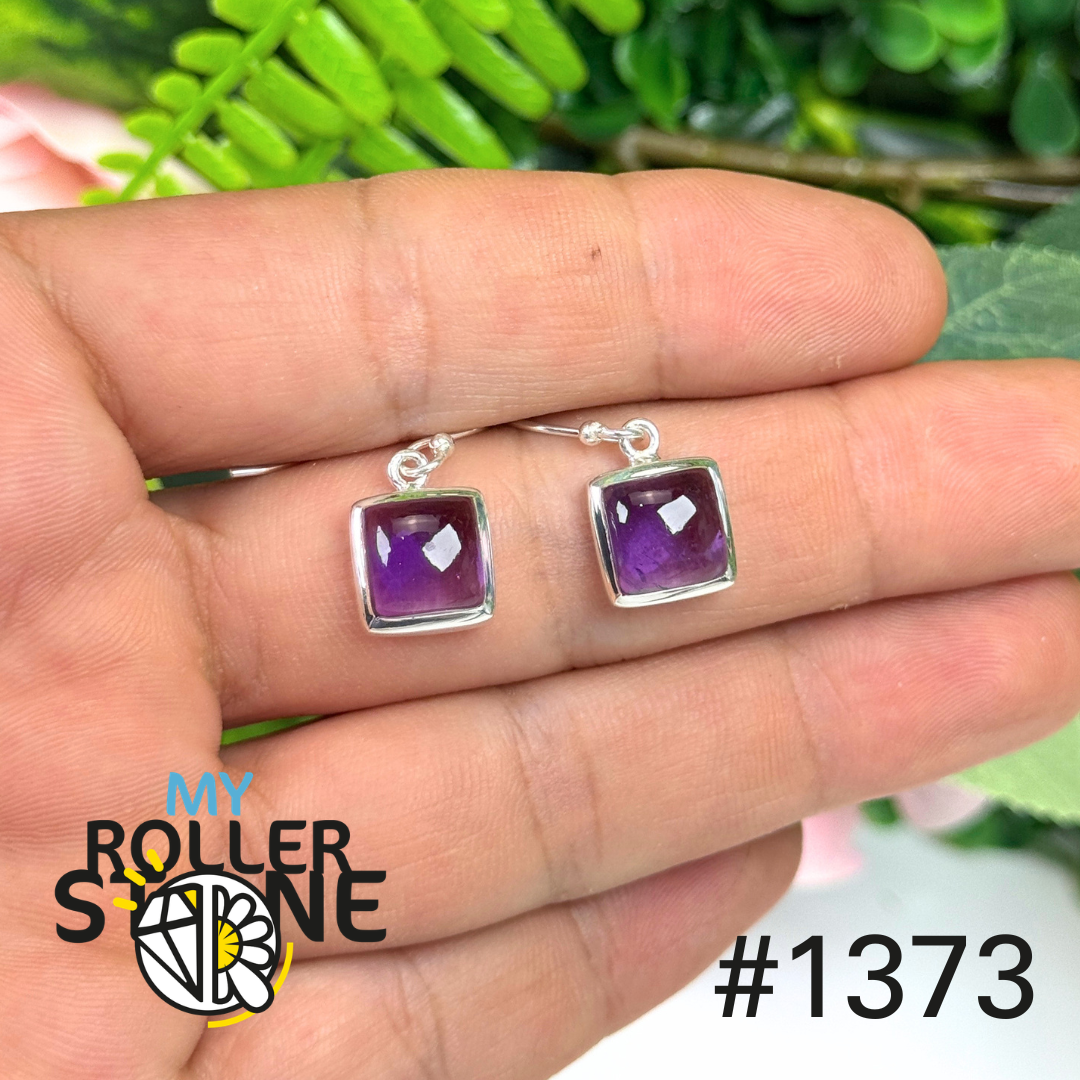 Boucles d’oreilles argent améthyste #1373