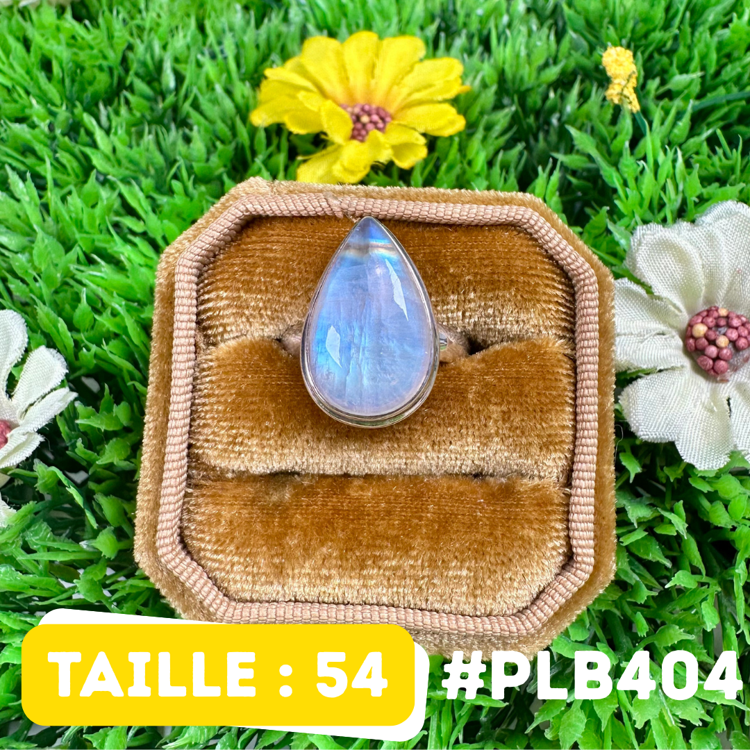 Bague Pierre de Lune Blue Fire #PLB404