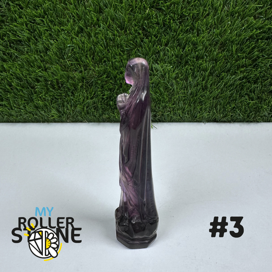 Statuette Vierge Marie en Fluorite Arc-en-Ciel