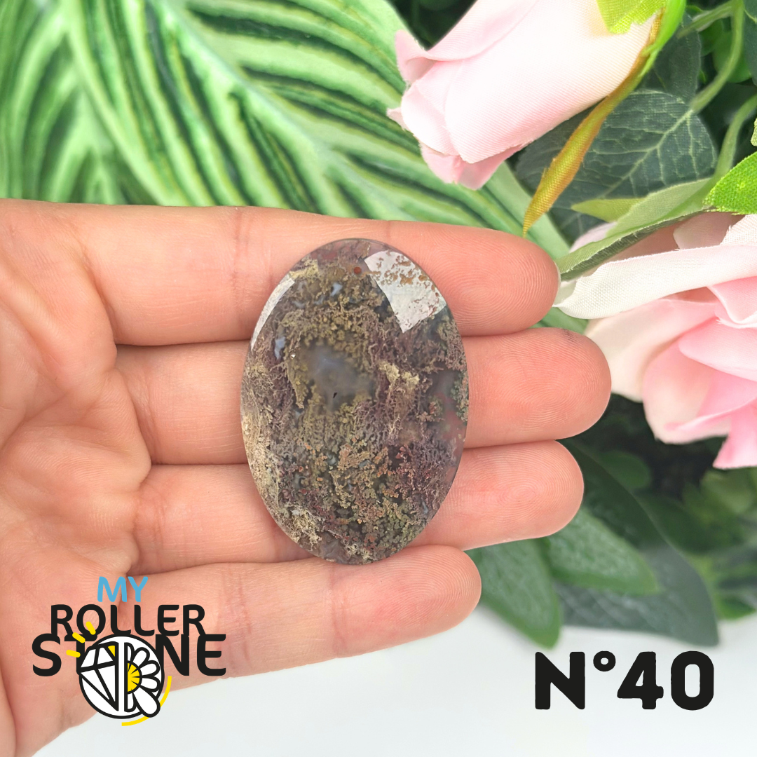 Pendentif Agate Mousse Indonésienne 5A Percé