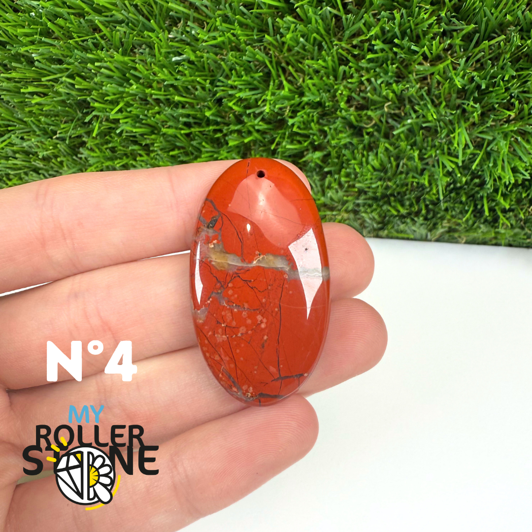 Pendentif Jaspe rouge 5A Percé
