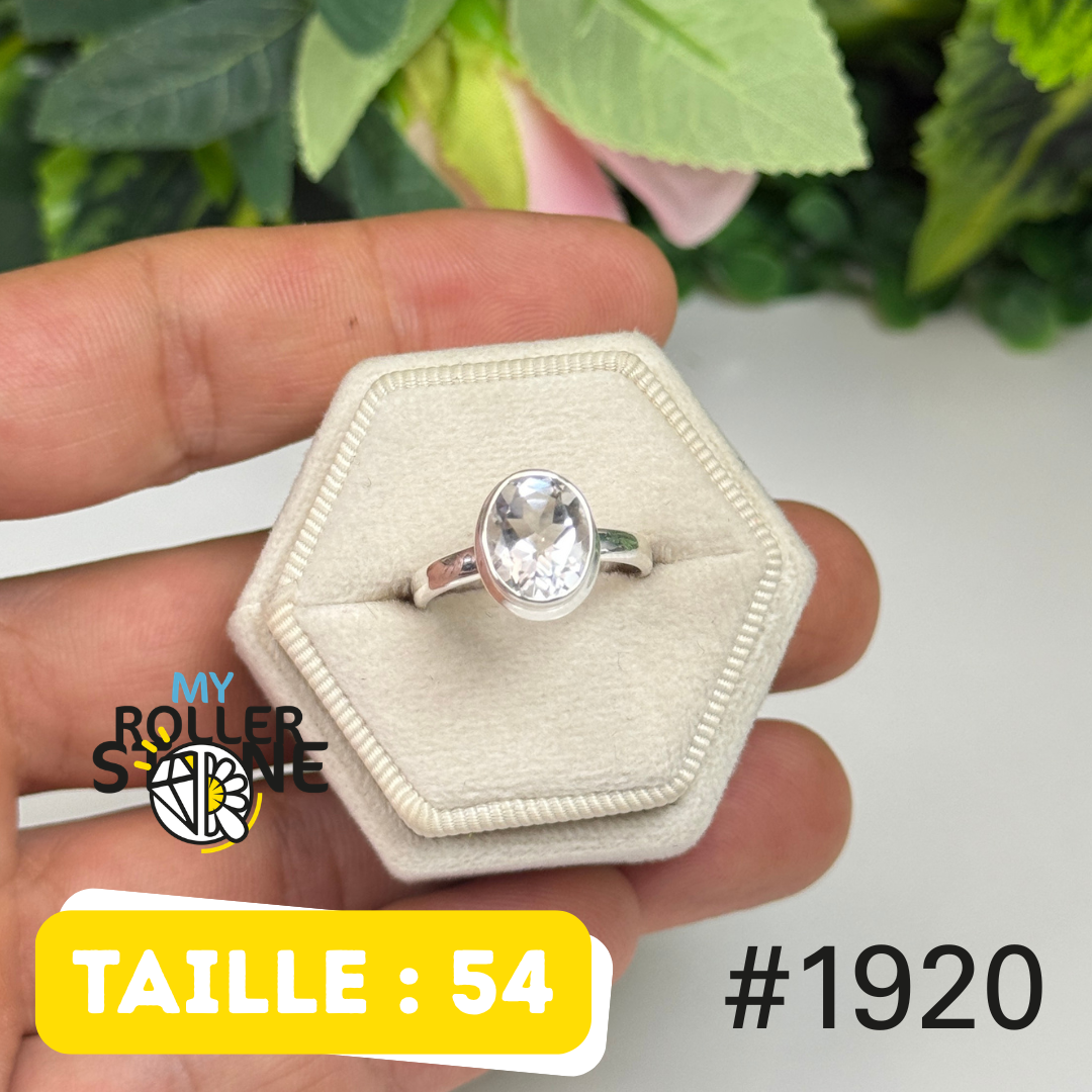 Bague argent 925 cristal de roche #1920