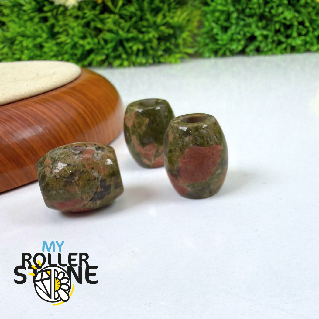 Perle Baril trou large (Quartz rose, Oeil de tigre, Unakite..)