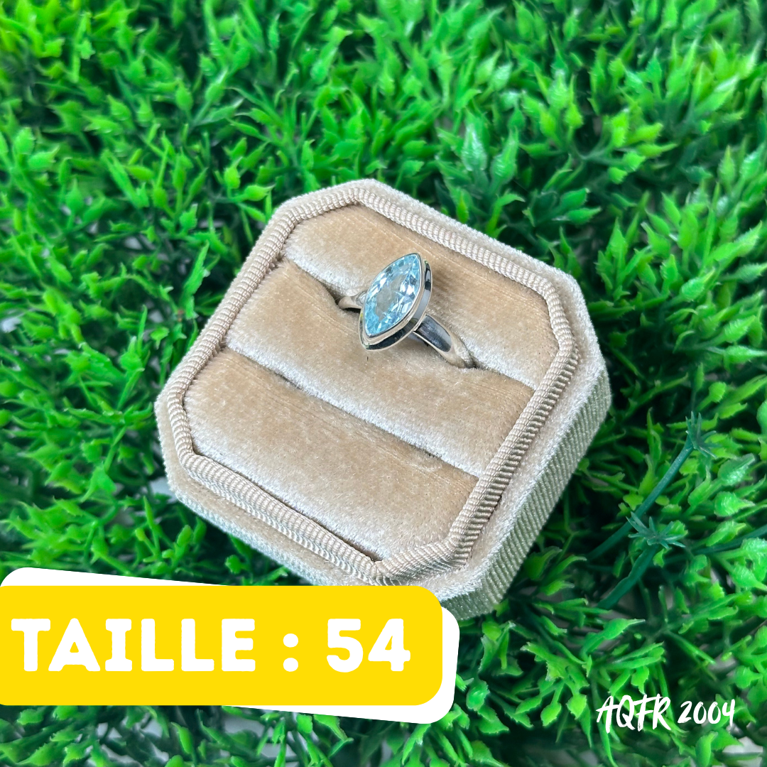 Bague Argent Aigue Marine #AQMR 2004