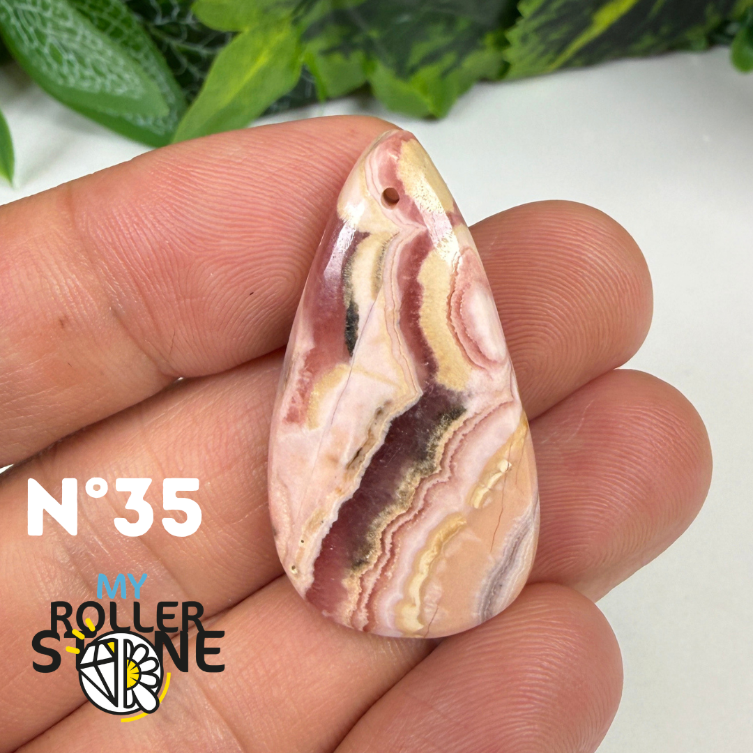 Pendentif Percé Rhodochrosite