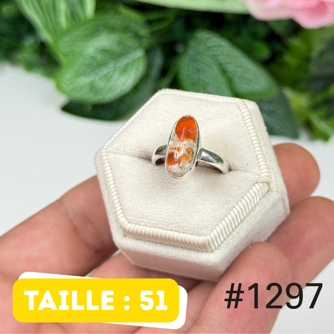 Bague argent 925 opale mexicaine #1297