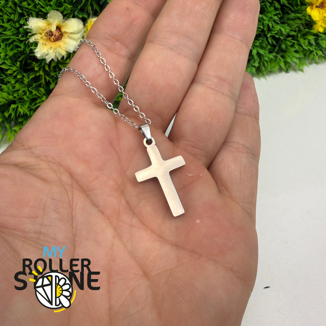 Collier Croix Abalone en Acier Inoxydable