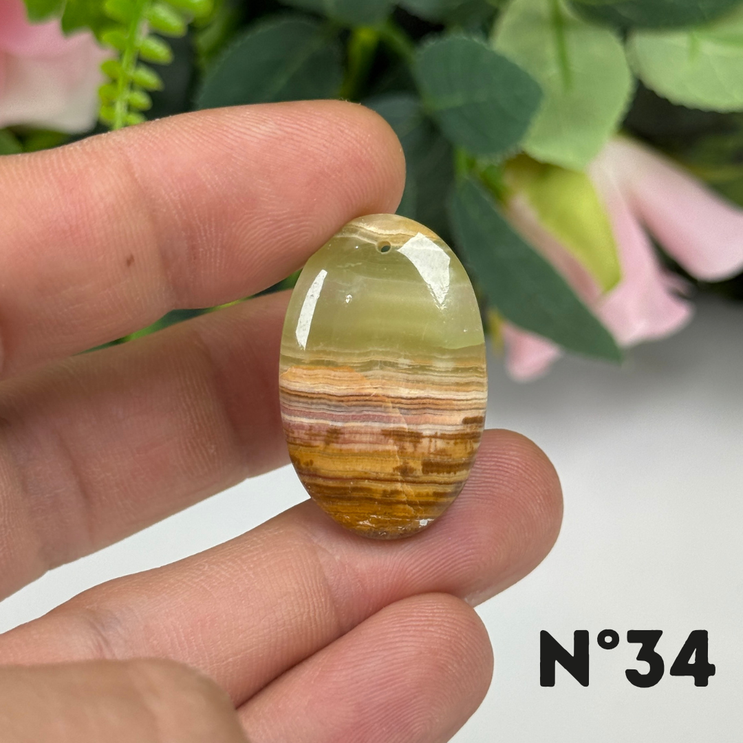 Pendentif Calcite Verte 5A Percé