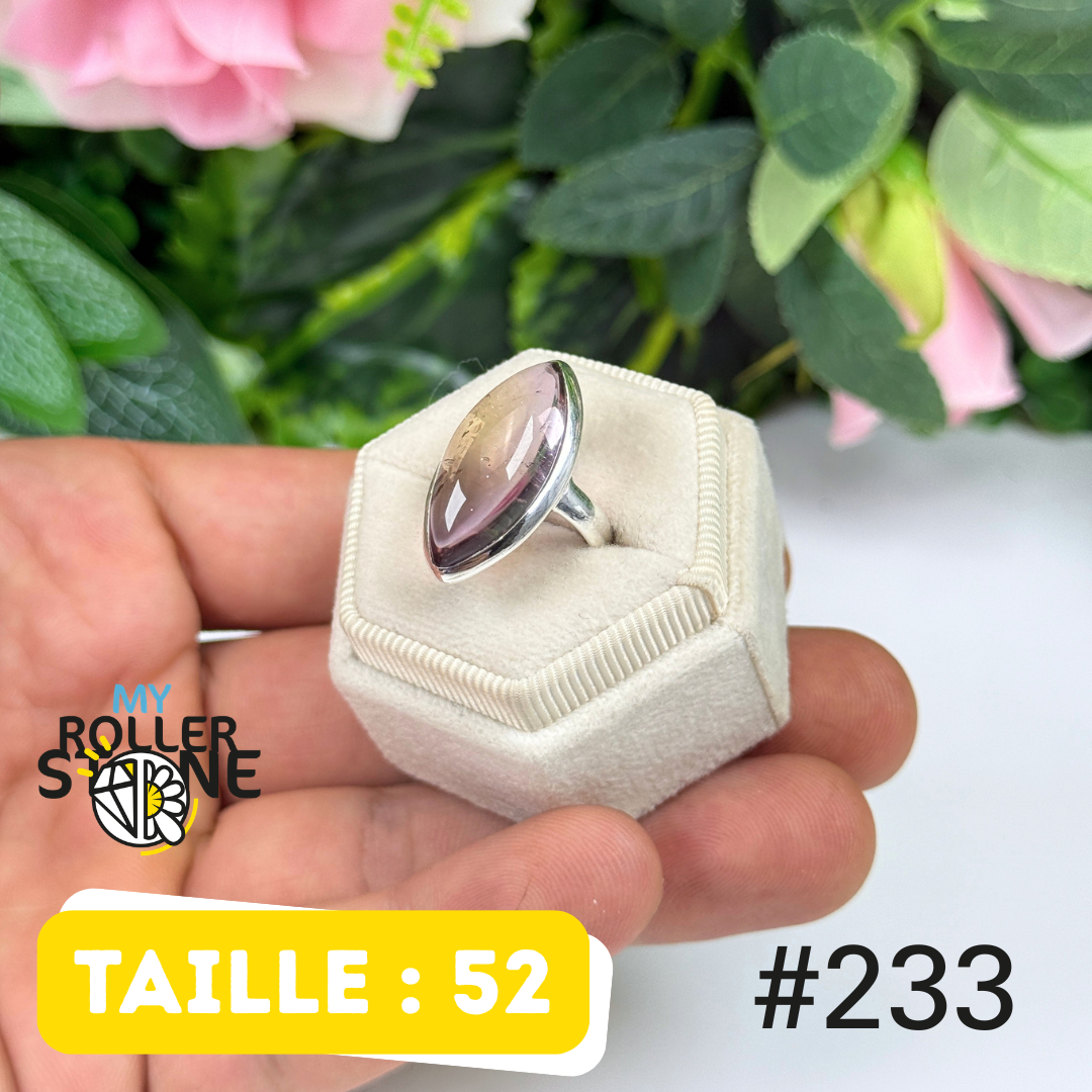 Bague argent amétrine cabochon #R233