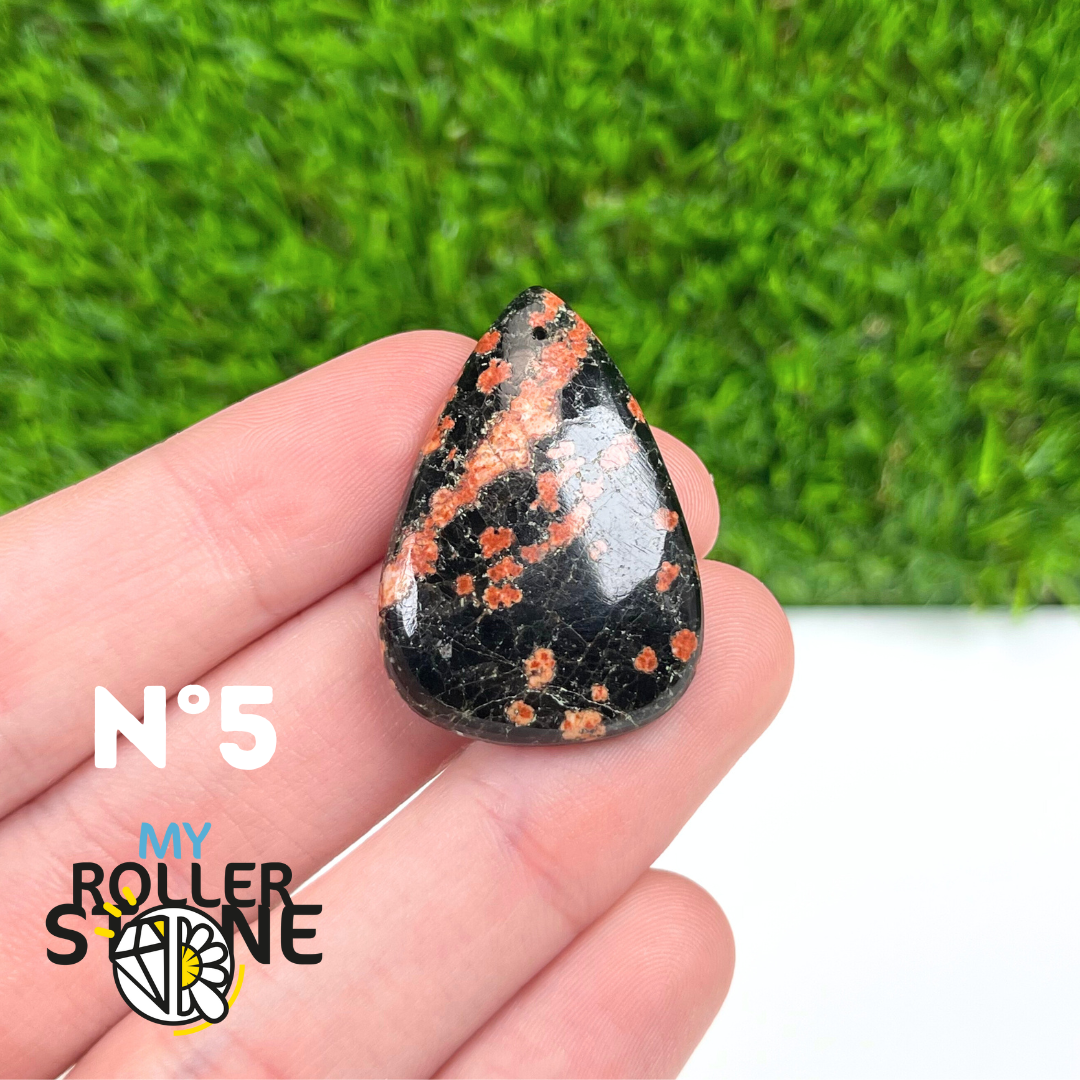 Pendentif Obsidienne Fleurie percé