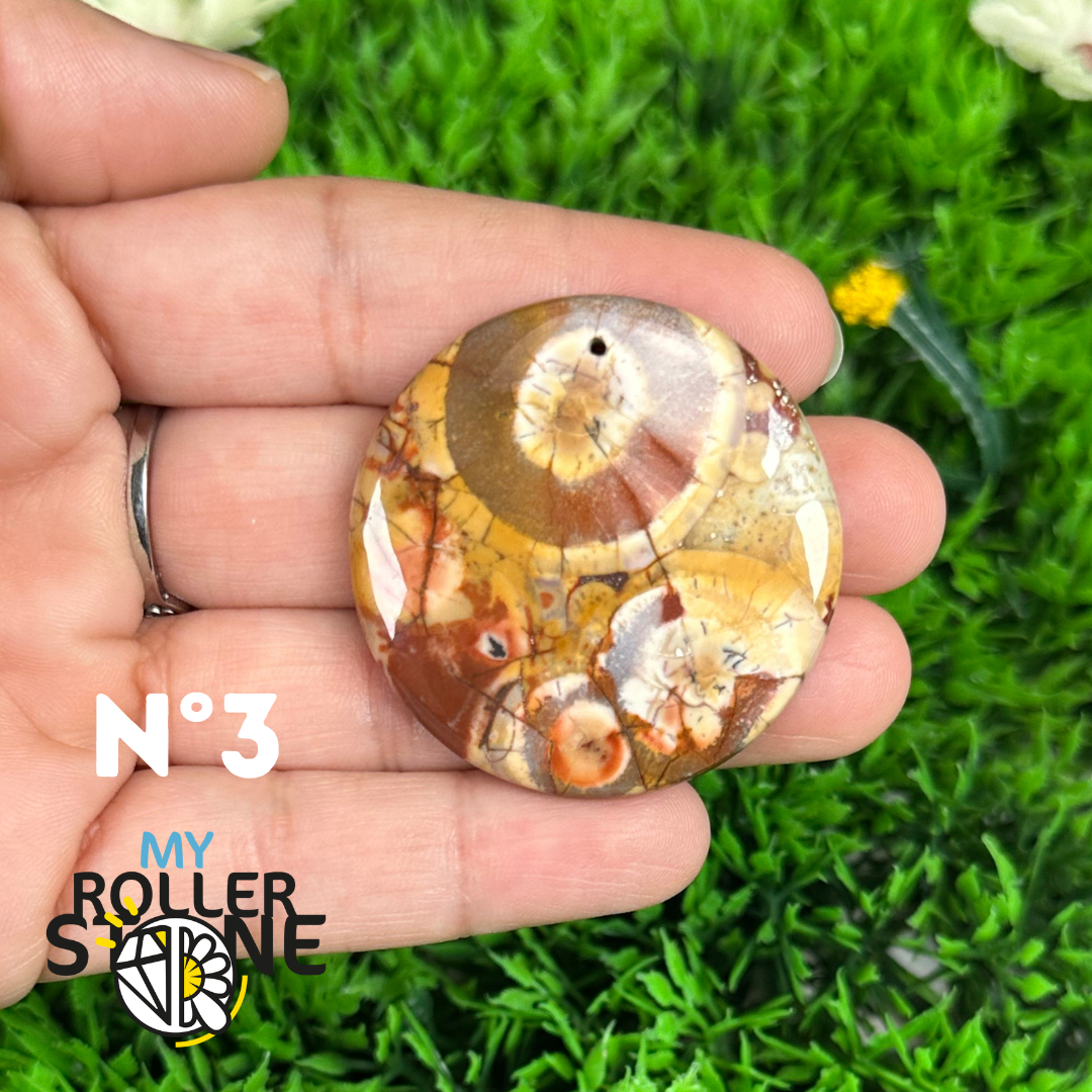 Pendentif Percé en Jaspe Œil d’Oiseau 5A