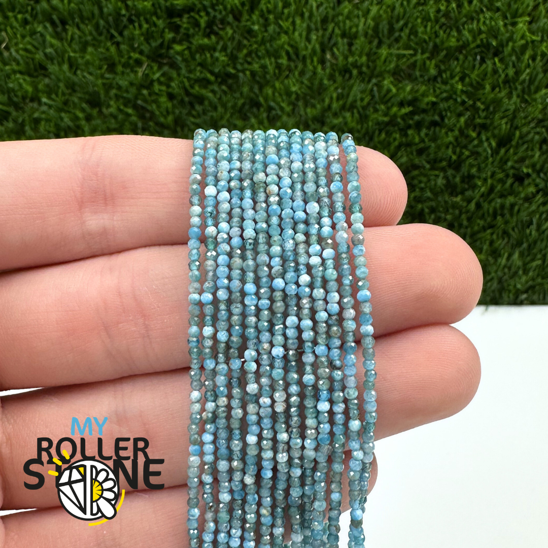 Perle Facettée Apatite Bleue 3A 2 MM