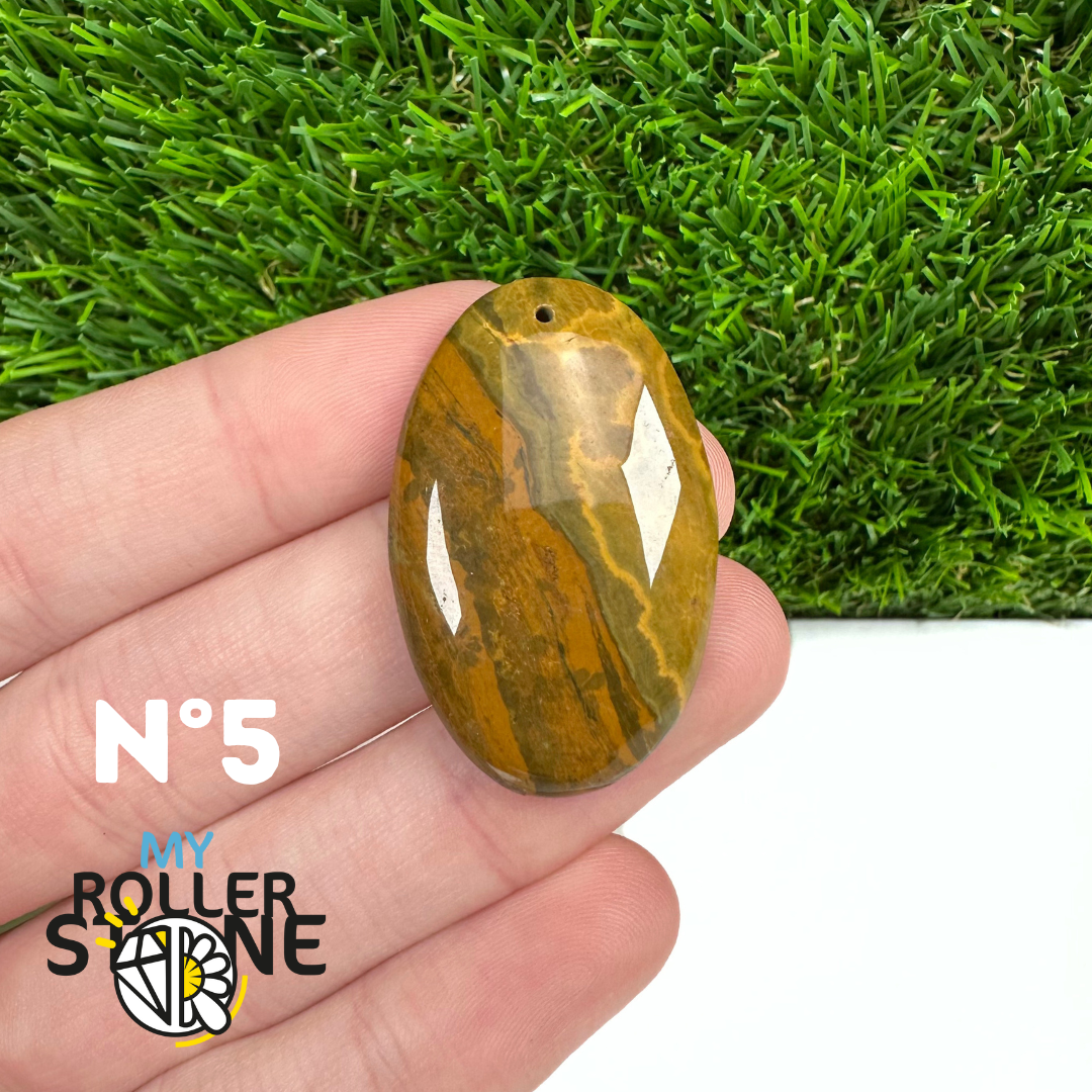 Pendentif Percé Jaspe Océan 5A