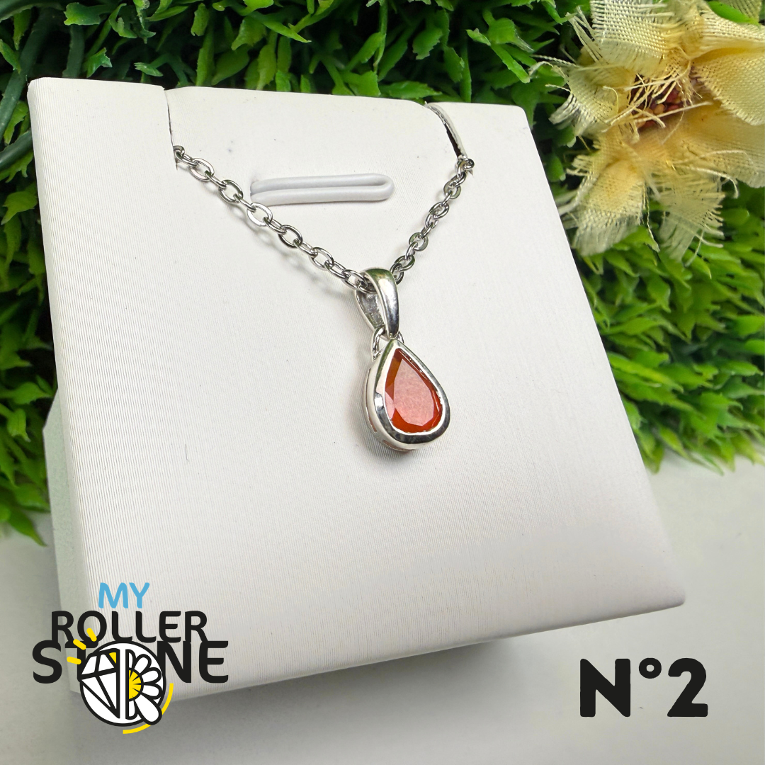 Pendentif Cornaline Facettée Argent 925 – CRF