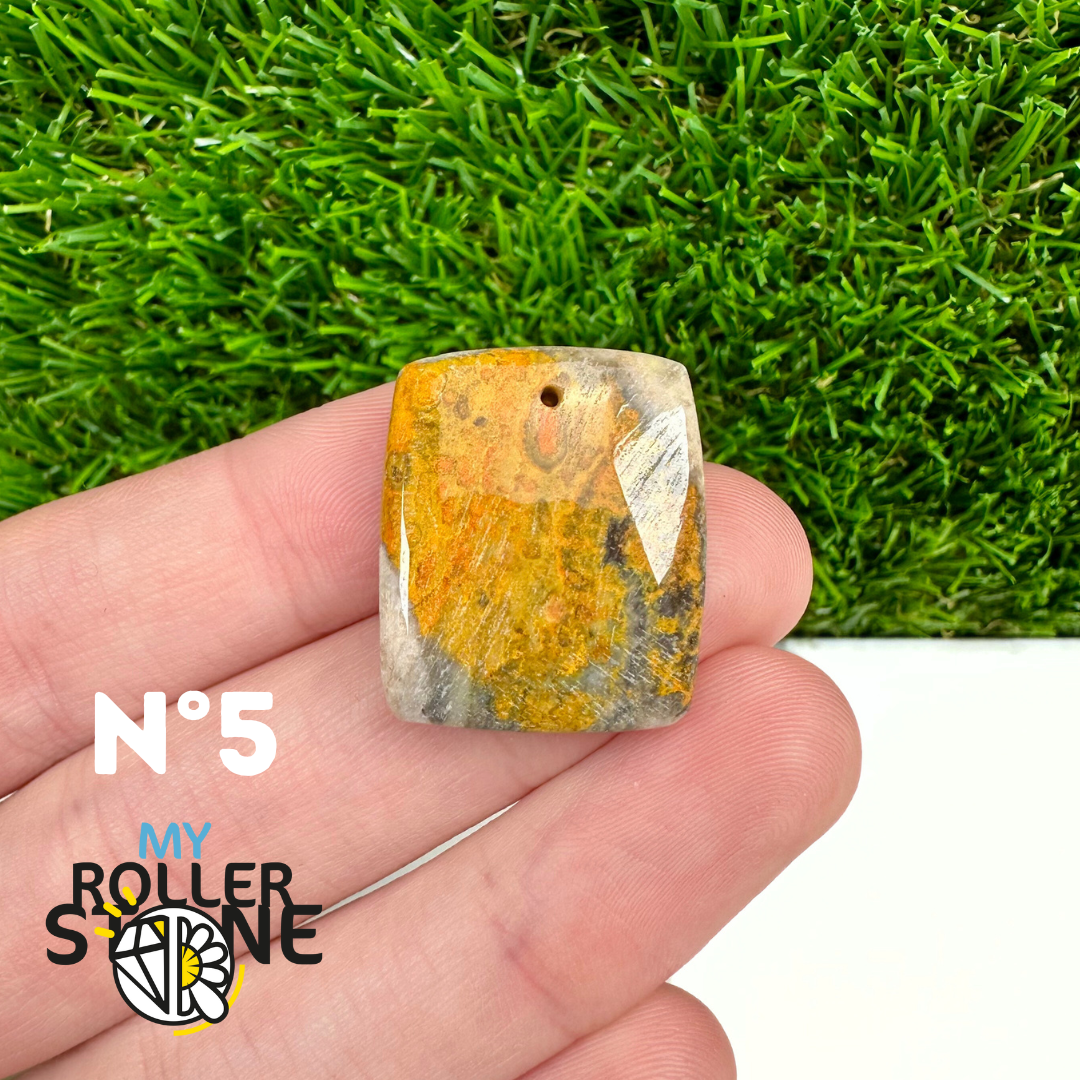 Pendentif Jaspe Bumblebee Néo 5A Percé