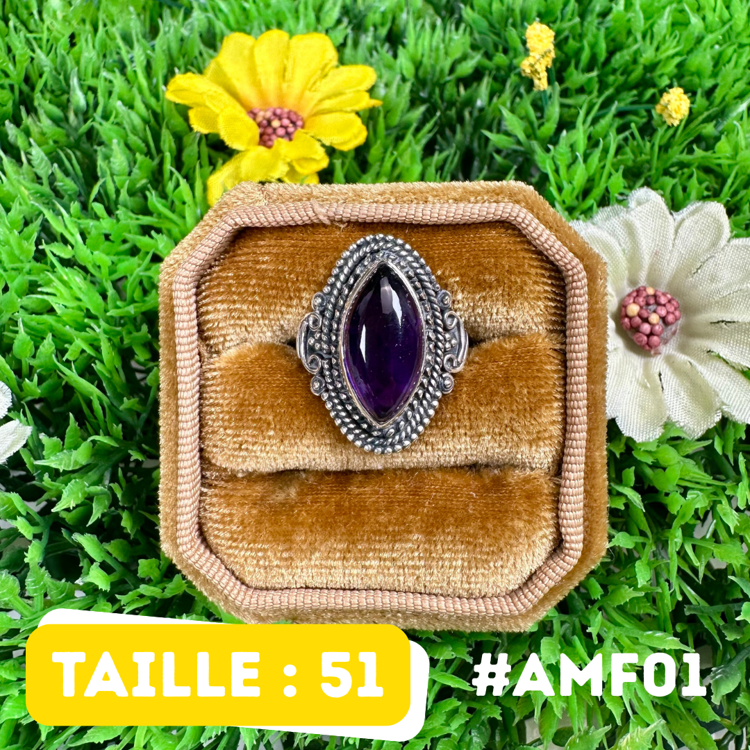 Bague Argent 925 Améthyste #AMF01