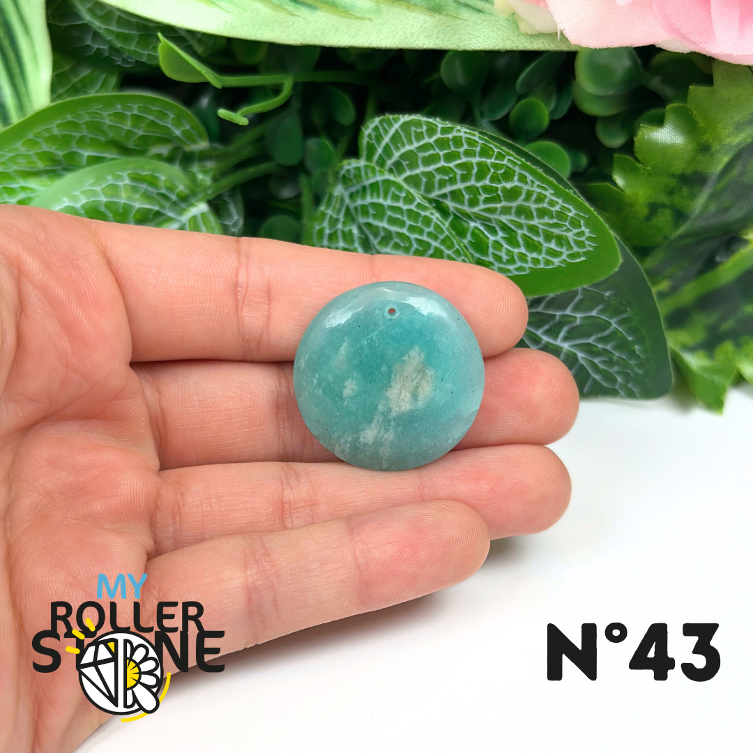 Pendentif Percé Rond Amazonite Bleue 5A