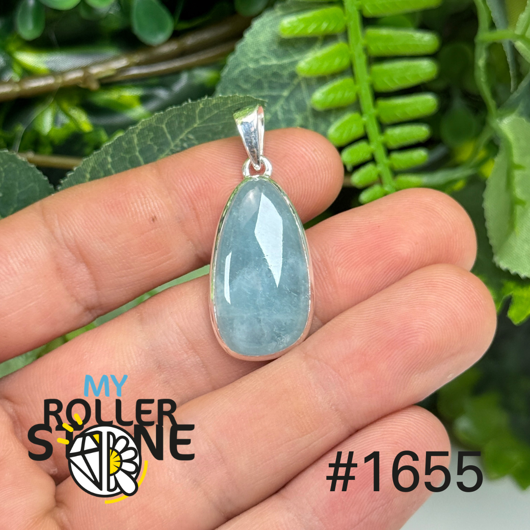 Pendentif argent aigue-marine #1655
