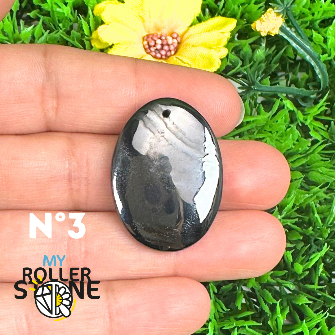 Pendentif Percé Psilomelane Argenté