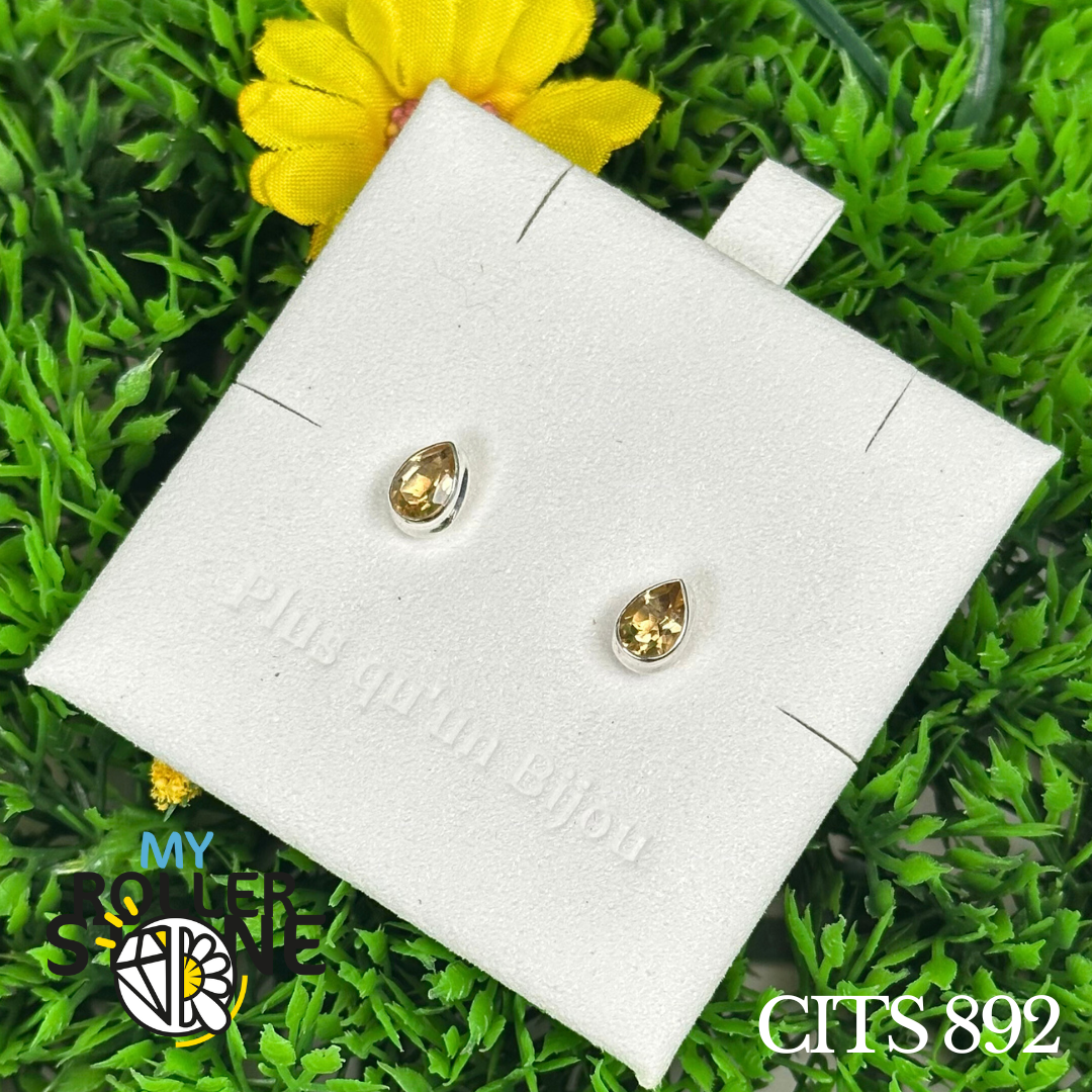 Boucles d&#39;oreilles Argent 925 Citrine #CITS 892