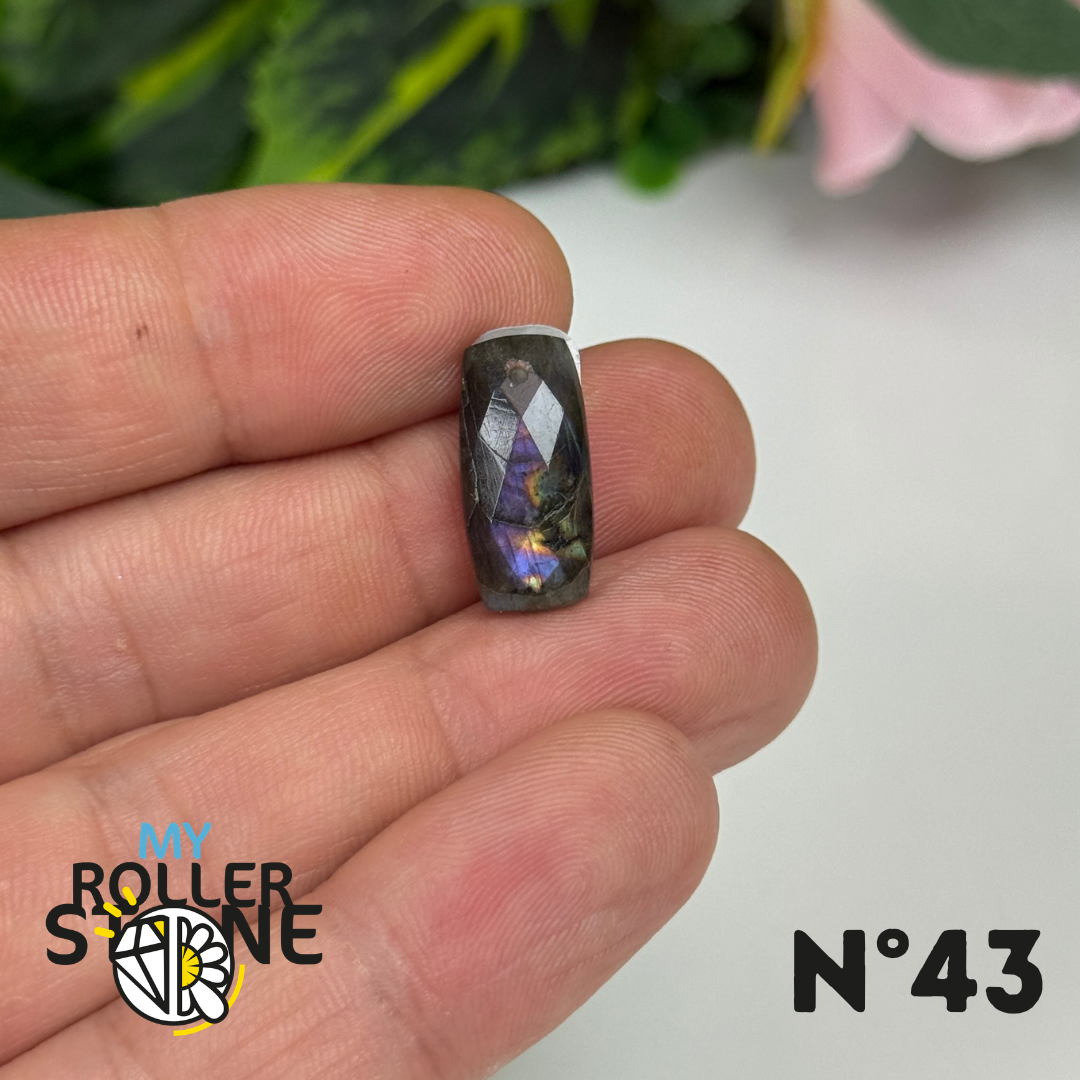 Pendentif Percé Spectrolite Violette Facettée