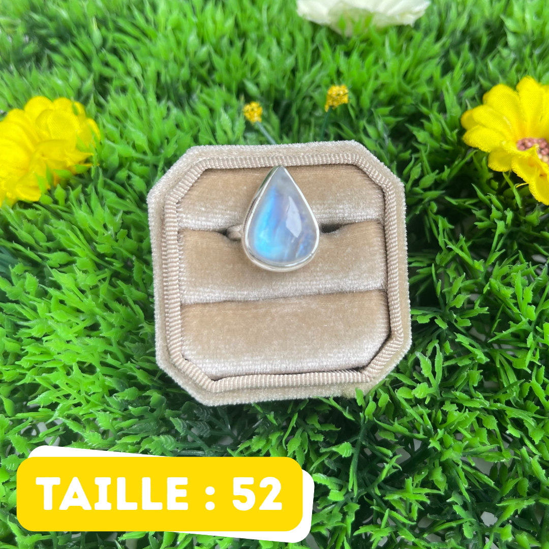 Bague Pierre de Lune Blue Fire #204