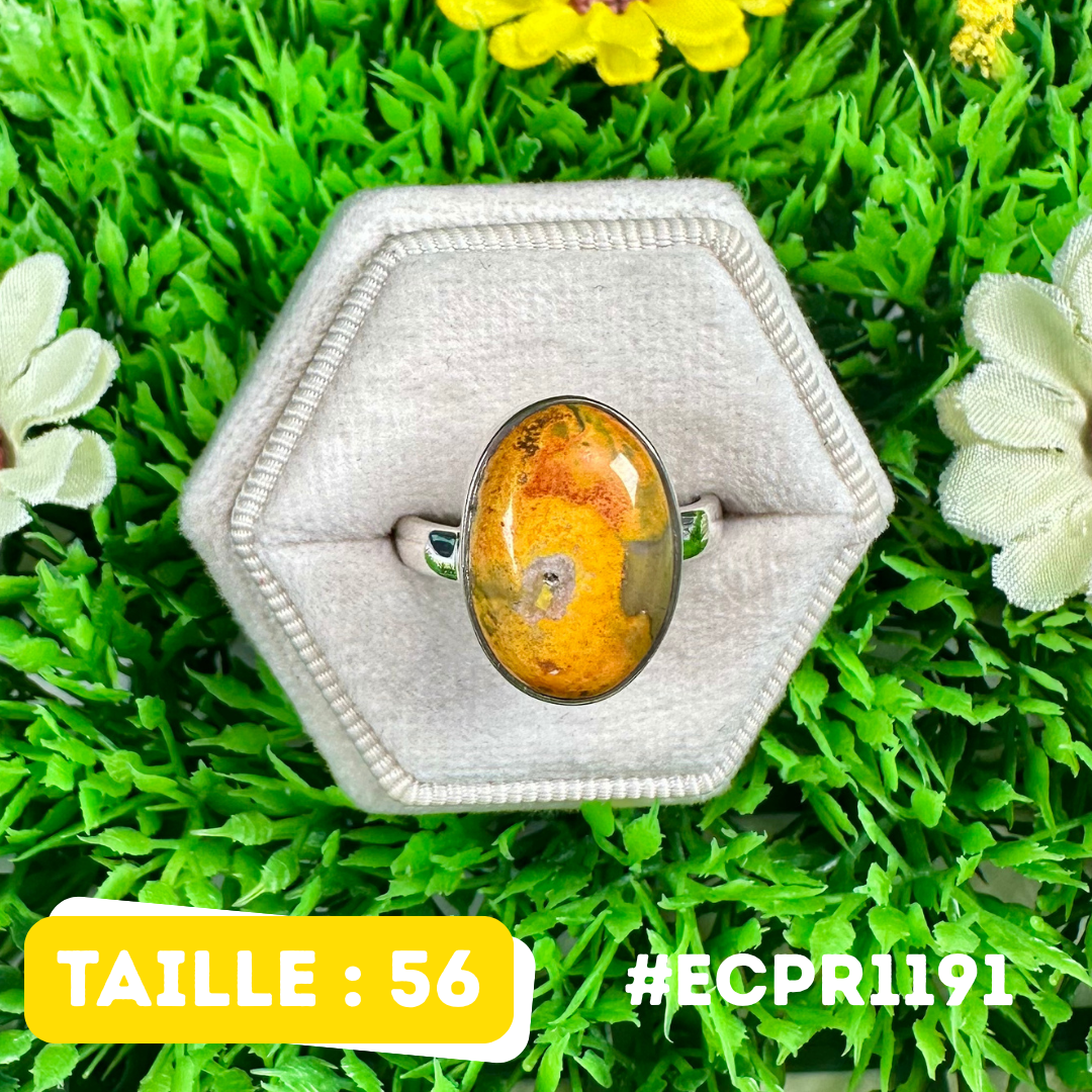 Bague Jaspe Bumblebee Argent 925 #ECPR1191