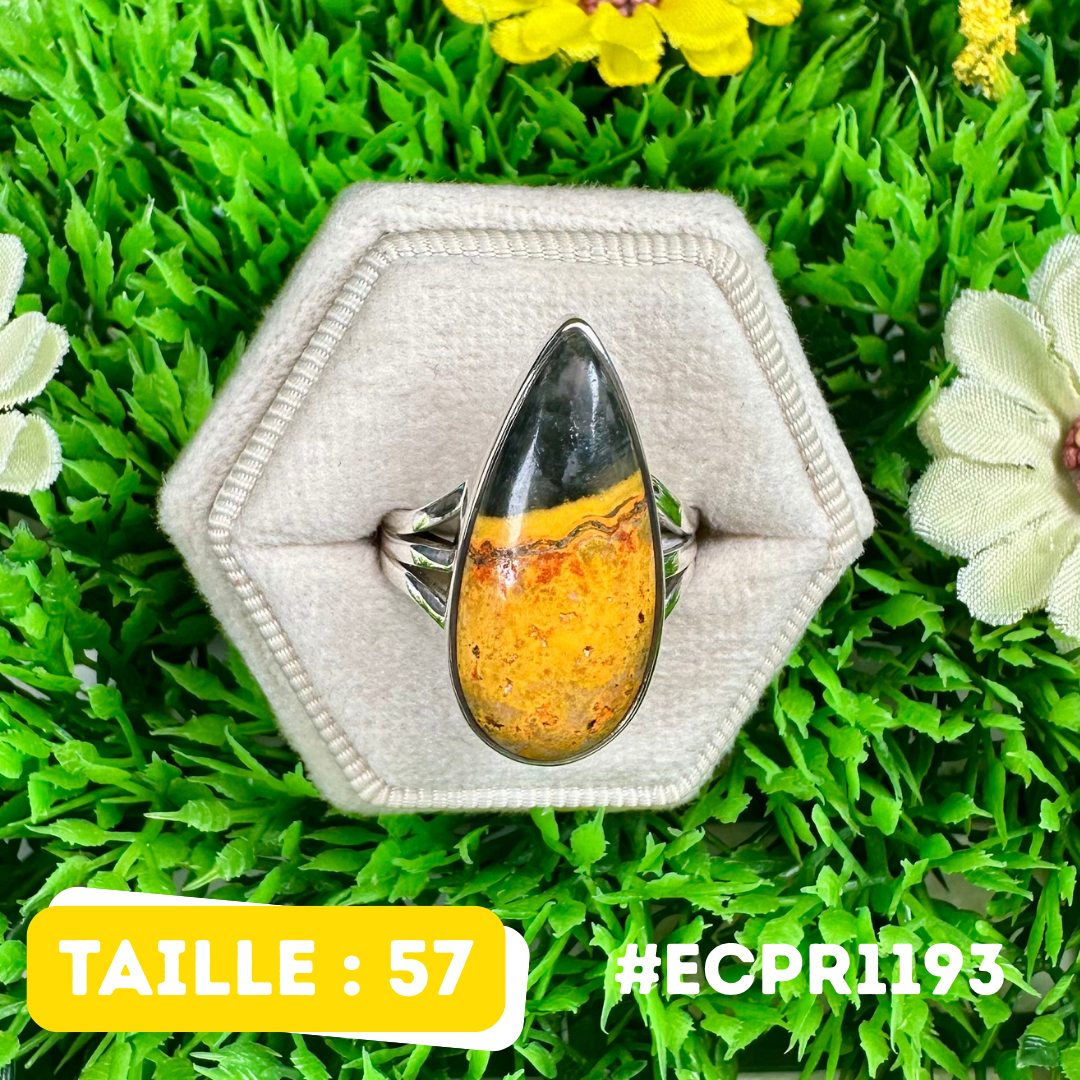 Bague Jaspe Bumblebee Argent 925 #ECPR1193