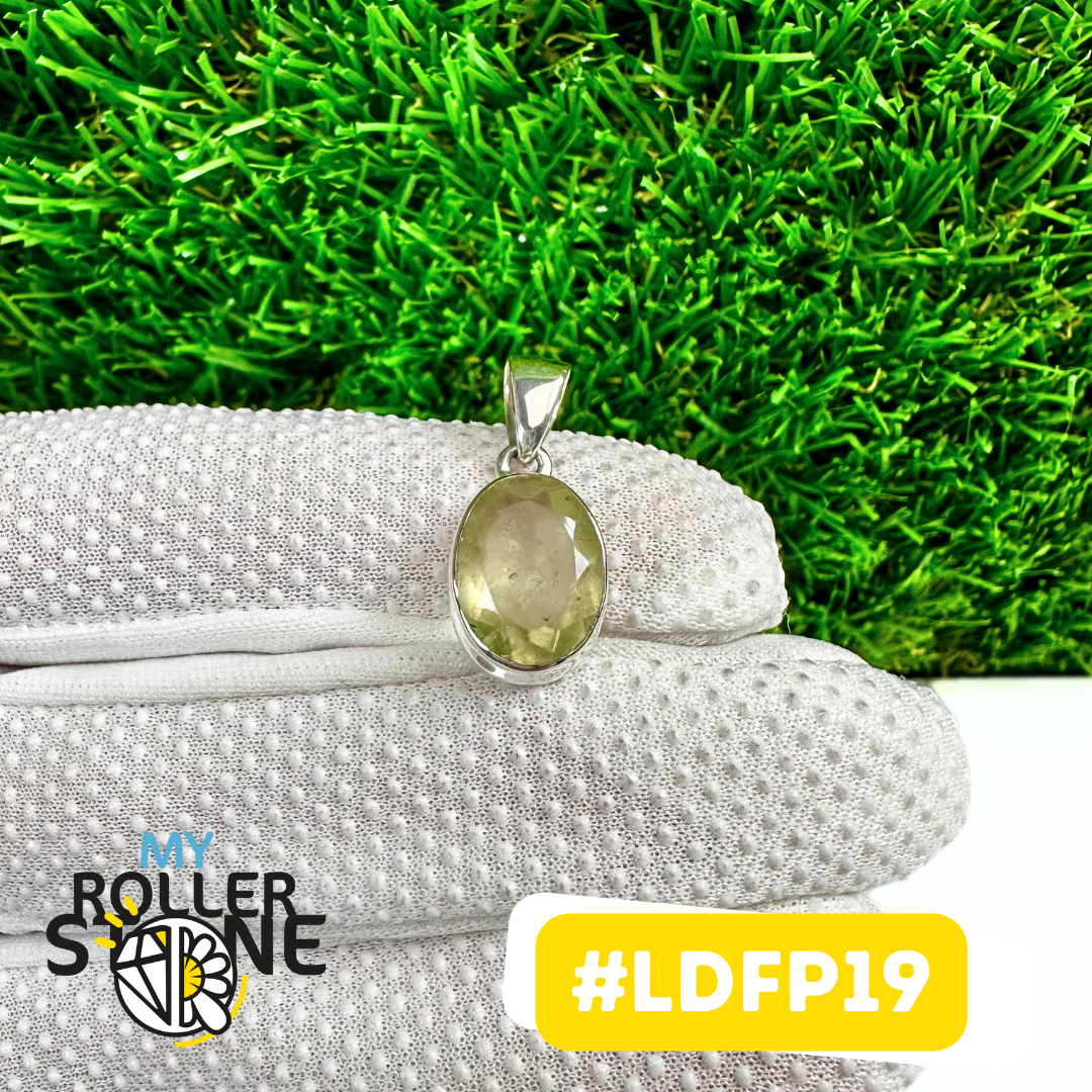 Pendentif Tektite Libyenne du Désert (Météorite) Facettée – Argent 925 (LDFP19)