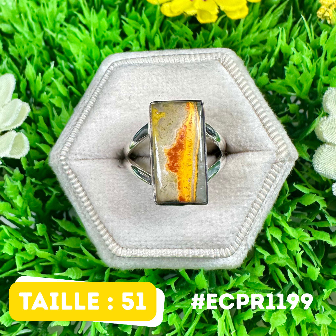 Bague Jaspe Bumblebee Argent 925 #ECPR1199