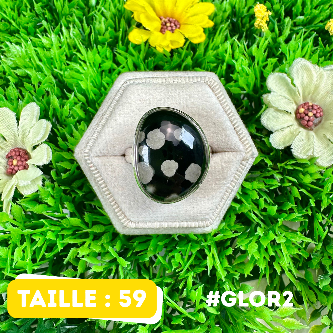 Bague Obsidienne Galaxy Argent 925 #GLOR2